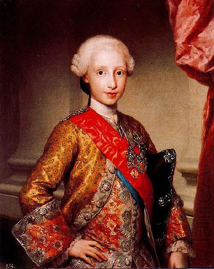 Anton Raphael Mengs Portrait of Infante Antonio Pascual of Spain oil painting picture
